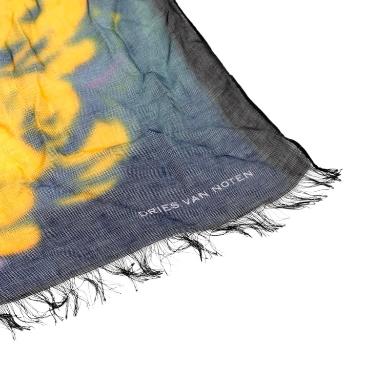 DRIES VAN NOTEN ドリスヴァンノッテン フラワー柄 大判ストール シルクモダール マルチカラー