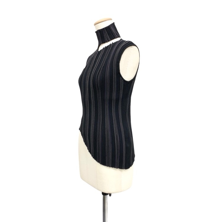 PHOTOCOPIEU MARGA アシンメトリーノースリーブオーバルニットトップ ブラック 36 251MAR