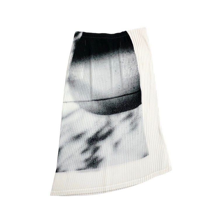 ISSEY MIYAKE イッセイミヤケ Shadow Study Pleats Skirt Shadow プリーツスカート ブラック×ホワイト 2 IM51FG661