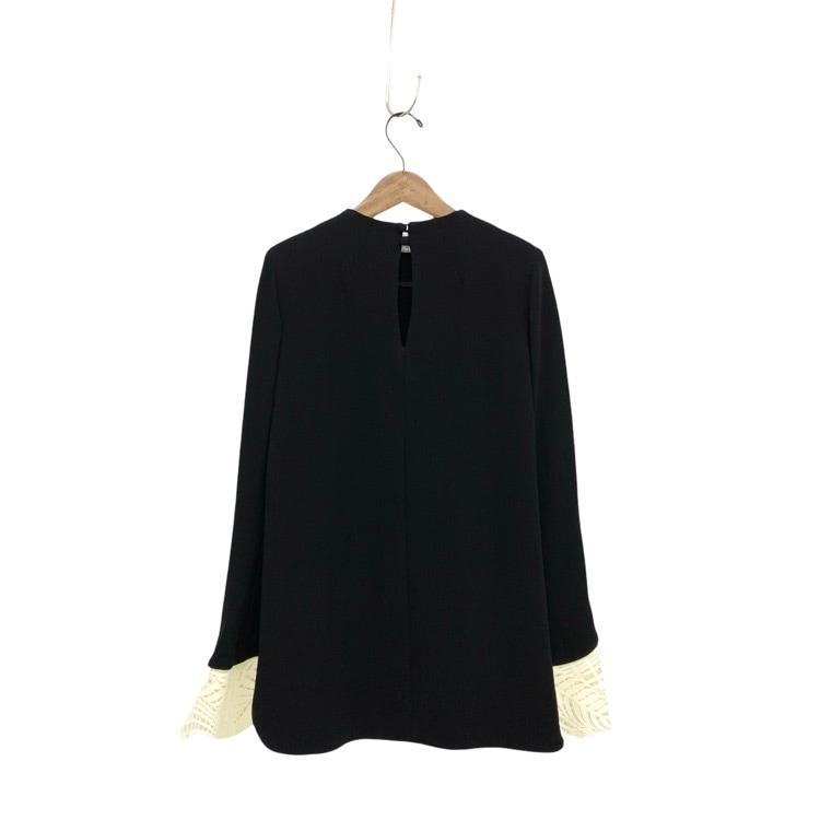 Mame Kurogouchi マメクロゴウチ Embroidered Cuff Top コード刺繍レースカフスブラウス ブラック 1 MM20FW-SH033