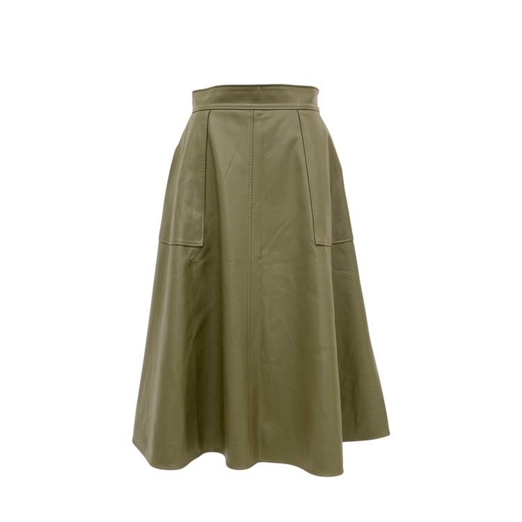 FOXEY NEWYORK COLLECTION フォクシー スカート オリンピア エコレザー フレア マッチャ グリーン 40 41953-MASOF