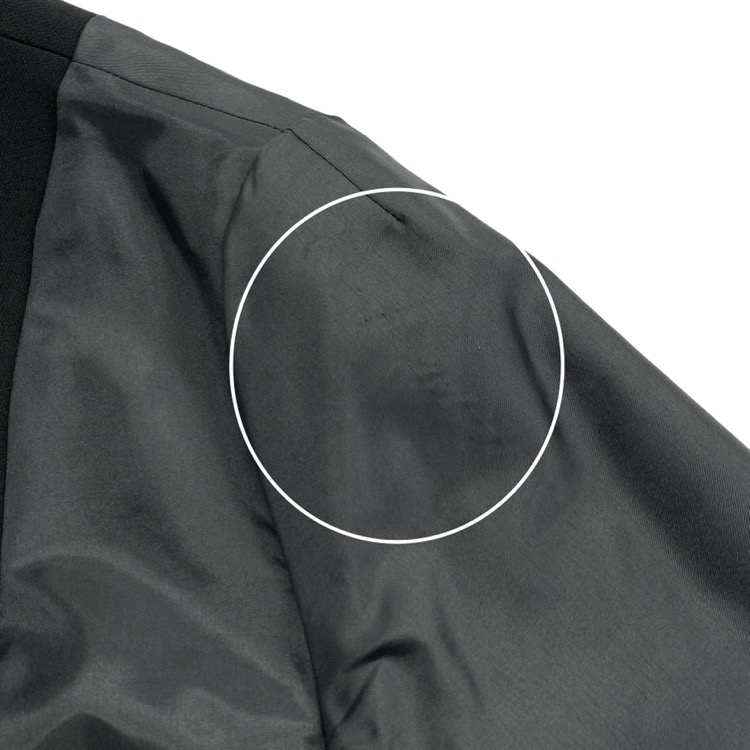 2025AW Mame Kurogouchi マメクロゴウチ Acetate Polyester Collarless Short Jacket くるみボタンショートジャケットブラック 3 MM25FW-JK118