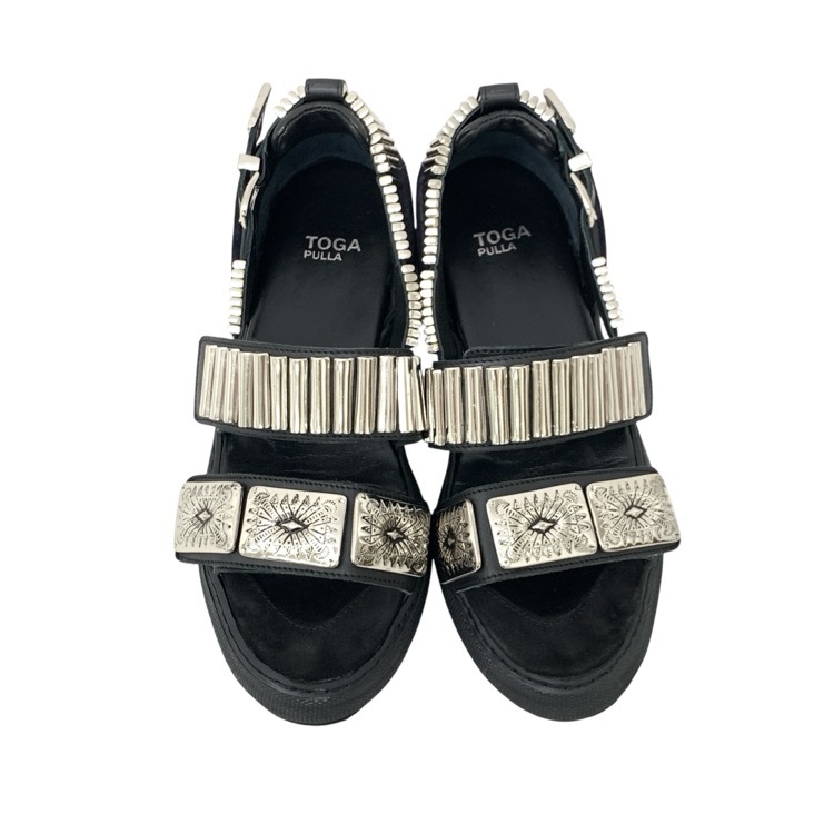 TOGA PULLA トーガプルラ METAL SNEAKER SANDALS メタルスニーカー サンダル ブラック 38 TP61-AJ664