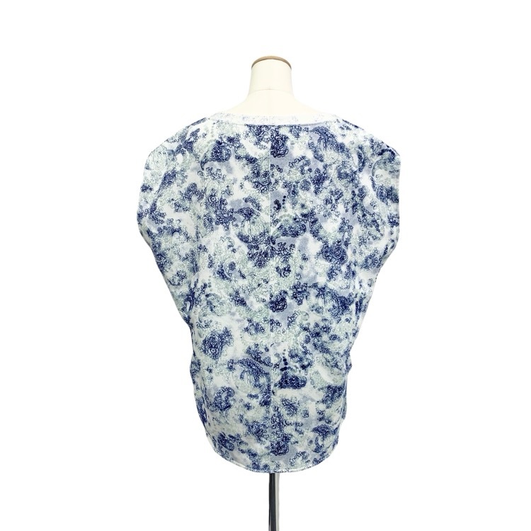 2024SS Mame Kurogouchi マメクロゴウチ Floral Flock Printed Fleece Lining Sleeveless Top ジャガード裏毛スウェット 2 MM24SS-JS072