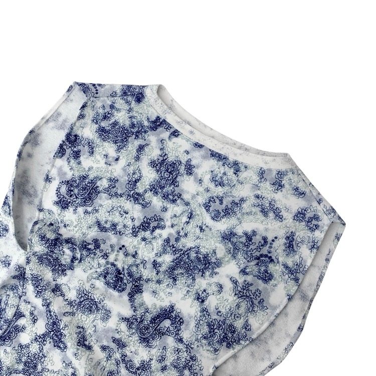 2024SS Mame Kurogouchi マメクロゴウチ Floral Flock Printed Fleece Lining Sleeveless Top ジャガード裏毛スウェット 2 MM24SS-JS072