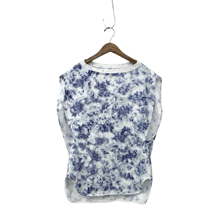 2024SS Mame Kurogouchi マメクロゴウチ Floral Flock Printed Fleece Lining Sleeveless Top ジャガード裏毛スウェット 2 MM24SS-JS072