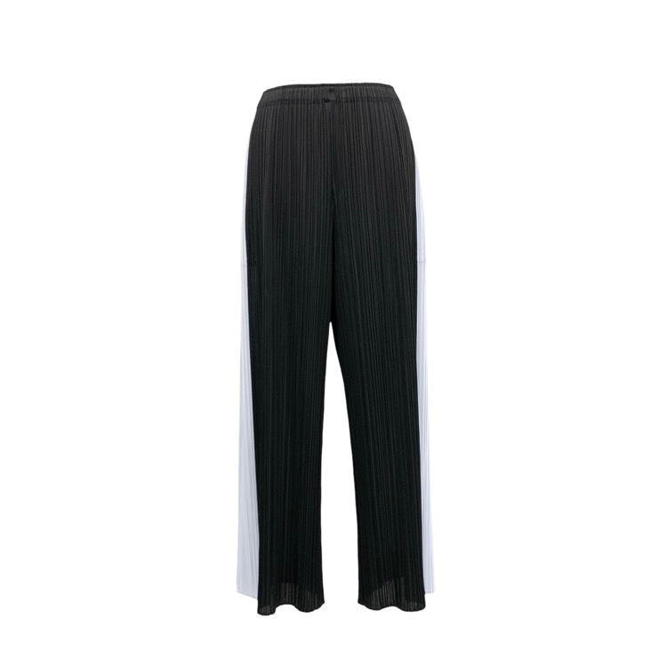 PLEATS PLEASE ISSEY MIYAKE プリーツプリーズ SALT PANTS プリーツストレートパンツ ブラック×ブルー 4 PP41JF472