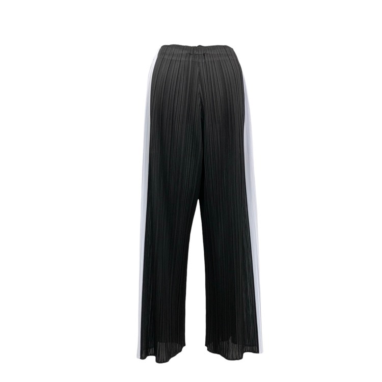 PLEATS PLEASE ISSEY MIYAKE プリーツプリーズ SALT PANTS プリーツストレートパンツ ブラック×ブルー 4 PP41JF472