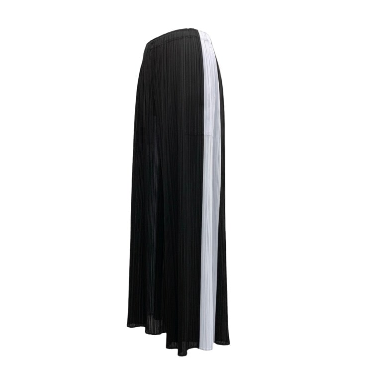 PLEATS PLEASE ISSEY MIYAKE プリーツプリーズ SALT PANTS プリーツストレートパンツ ブラック×ブルー 4 PP41JF472