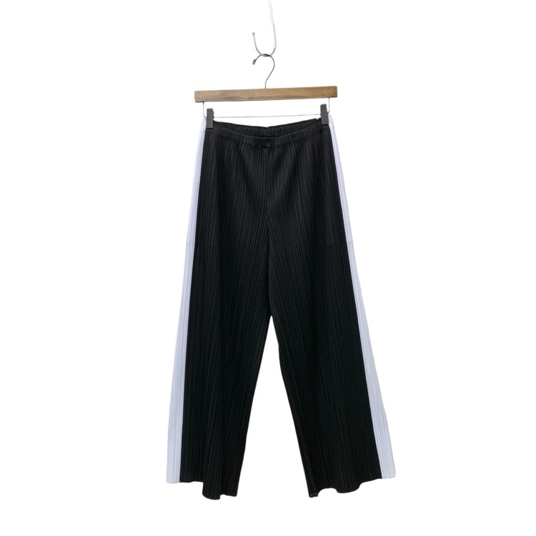 PLEATS PLEASE ISSEY MIYAKE プリーツプリーズ SALT PANTS プリーツストレートパンツ ブラック×ブルー 4 PP41JF472