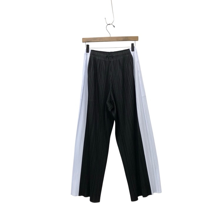 PLEATS PLEASE ISSEY MIYAKE プリーツプリーズ SALT PANTS プリーツストレートパンツ ブラック×ブルー 4 PP41JF472