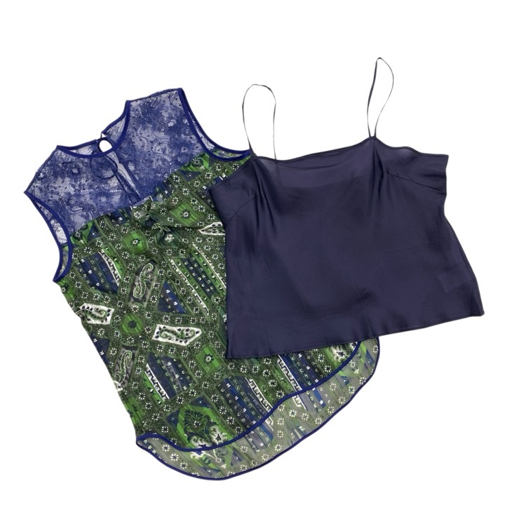 Mame Kurogouchi マメクロゴウチ Stained Glass Printed Top ステンドグラスレースシアートップス グリーン 2 MM20PF-SH703