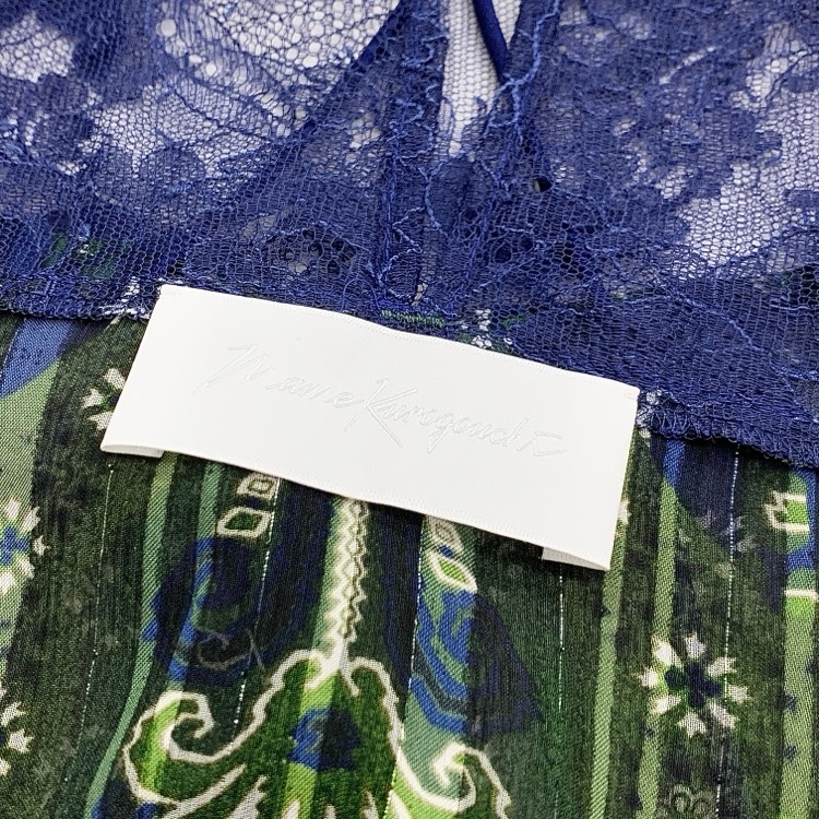 Mame Kurogouchi マメクロゴウチ Stained Glass Printed Top ステンドグラスレースシアートップス グリーン 2 MM20PF-SH703