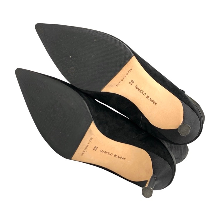 MANOLO BLAHNIK マノロブラニク PLINAIHI ジュエルバックルニーハイブーツ ブラック 38 223-1451-0001