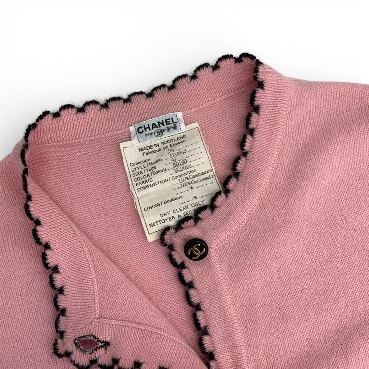CHANEL シャネル カシミヤ カーディガン CCボタン カラップトリム