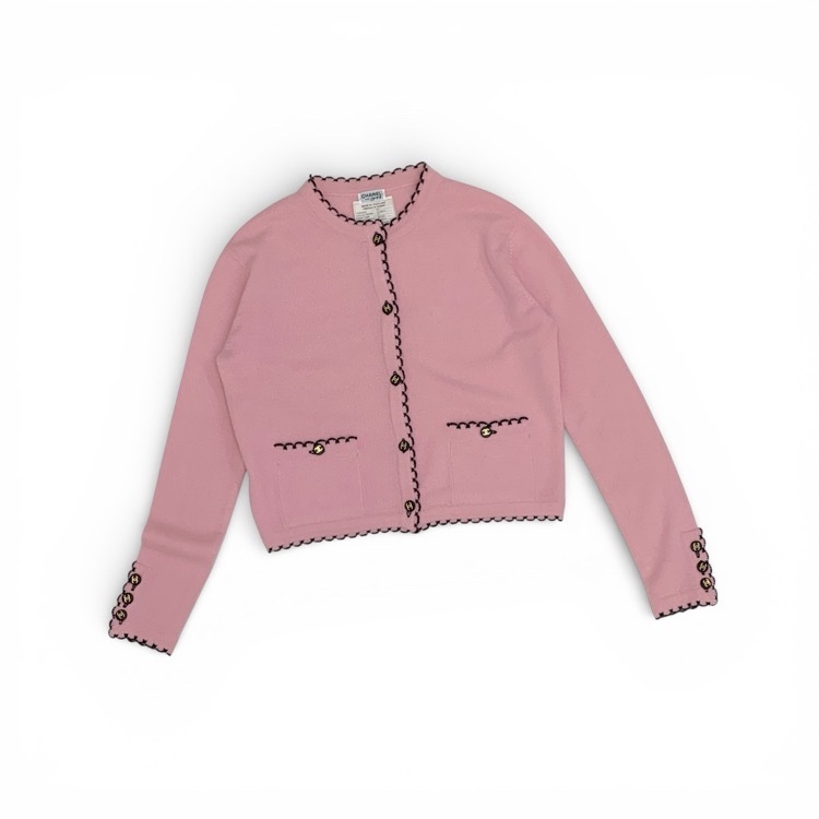 CHANEL シャネル カシミヤ カーディガン CCボタン カラップトリム