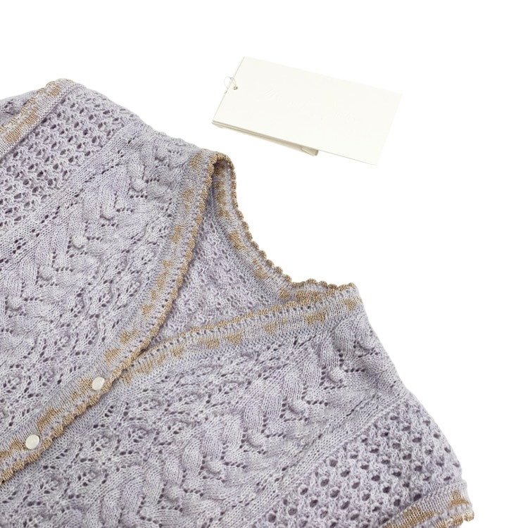 Mame Kurogouchi マメクロゴウチ Openwork Pattern Knitted Dress 透かし柄レースニットドレスワンピース 2 MM24FW-KN076