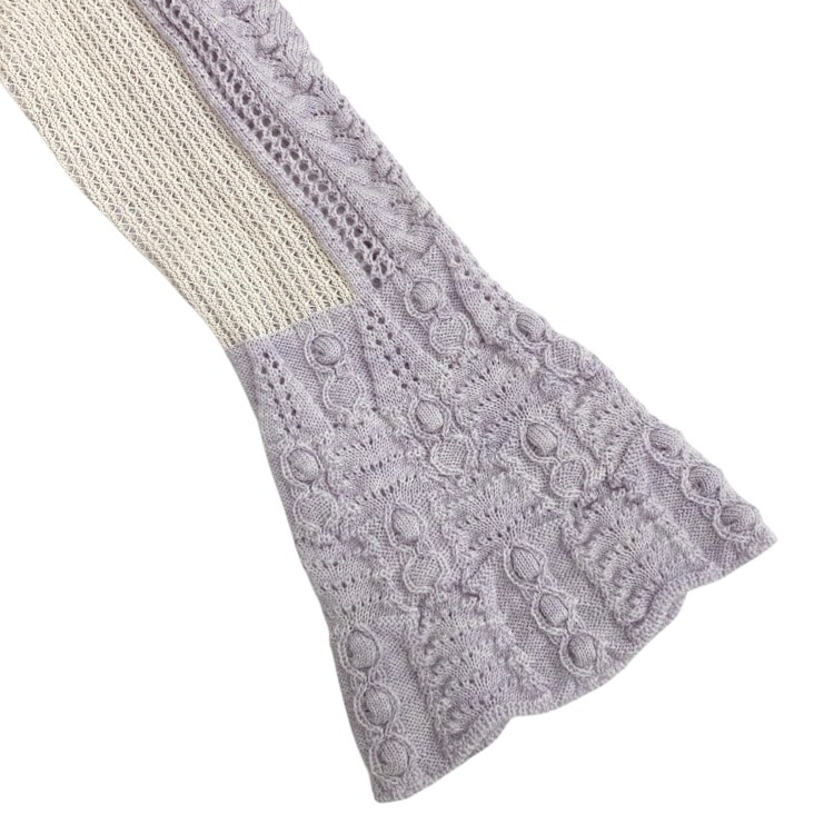 Mame Kurogouchi マメクロゴウチ Openwork Pattern Knitted Dress 透かし柄レースニットドレスワンピース 2 MM24FW-KN076