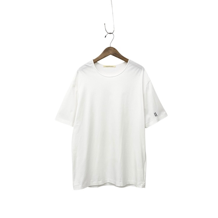 2025SS HARUNOBUMURATA ハルノブムラタ JUNEVE LOOSE FIT HM LOGO T-SHIRT ロゴ刺繍Tシャツ カットソー ホワイト 36 HM25S909-AGI07
