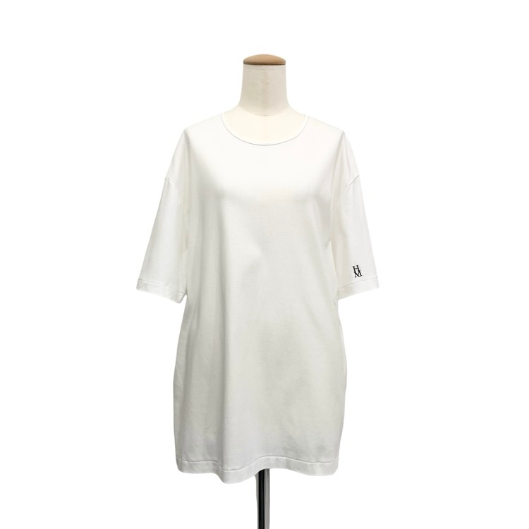 2025SS HARUNOBUMURATA ハルノブムラタ JUNEVE LOOSE FIT HM LOGO T-SHIRT ロゴ刺繍Tシャツ カットソー ホワイト 36 HM25S909-AGI07