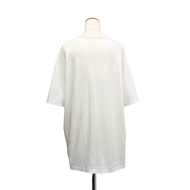 2025SS HARUNOBUMURATA ハルノブムラタ JUNEVE LOOSE FIT HM LOGO T-SHIRT ロゴ刺繍Tシャツ カットソー ホワイト 36 HM25S909-AGI07