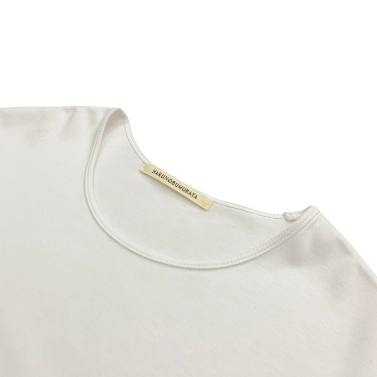 2025SS HARUNOBUMURATA ハルノブムラタ JUNEVE LOOSE FIT HM LOGO T-SHIRT ロゴ刺繍Tシャツ カットソー ホワイト 36 HM25S909-AGI07
