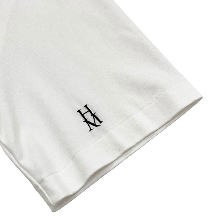 2025SS HARUNOBUMURATA ハルノブムラタ JUNEVE LOOSE FIT HM LOGO T-SHIRT ロゴ刺繍Tシャツ カットソー ホワイト 36 HM25S909-AGI07