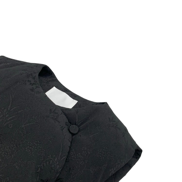 Mame Kurogouchi マメクロゴウチ Floral Jacquard Rounded Down Vest フローラルジャガードラウンドダウンベスト ブラック 3 MM25FW-JK013