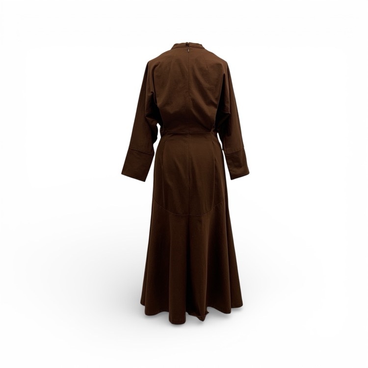 Mame Kurogouchi マメクロゴウチ Cotton Jersey Dress コットンジャージーワンピース ブラウン 1 MM21PF-JS721