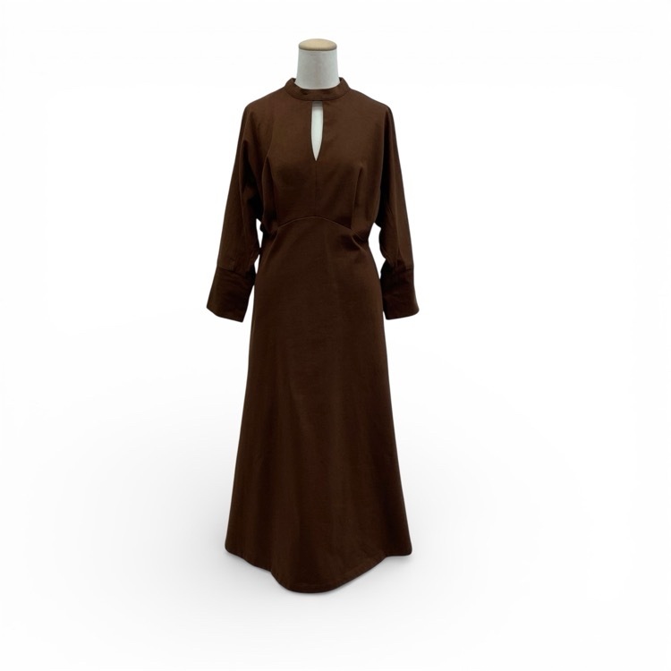 Mame Kurogouchi マメクロゴウチ Cotton Jersey Dress コットンジャージーワンピース ブラウン 1 MM21PF-JS721