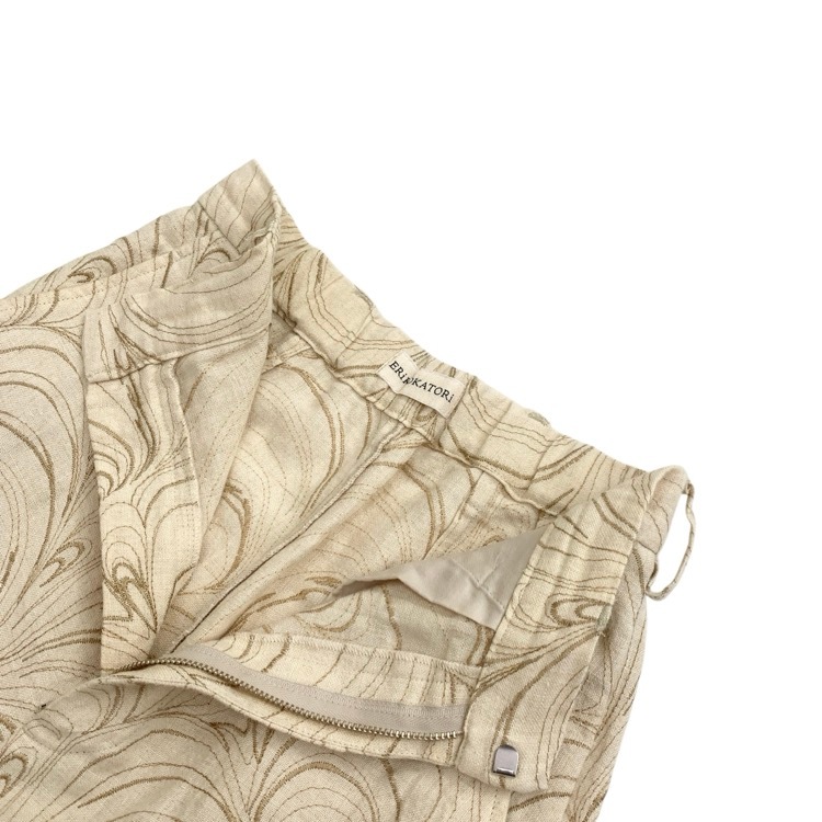 ERiKOKATORi エリコカトリ itary hemp shell pants ヘンプシェルモチーフワイドパンツ ベージュ F EK4-4-2