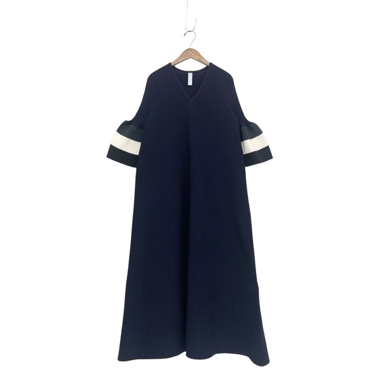 CFCL シーエフシーエル POTTERY SHORT BELL SLEEVE FLARE DRESS ポッタリーフレアニットワンピース シャドーグレーマルチ 3 CF007KH049