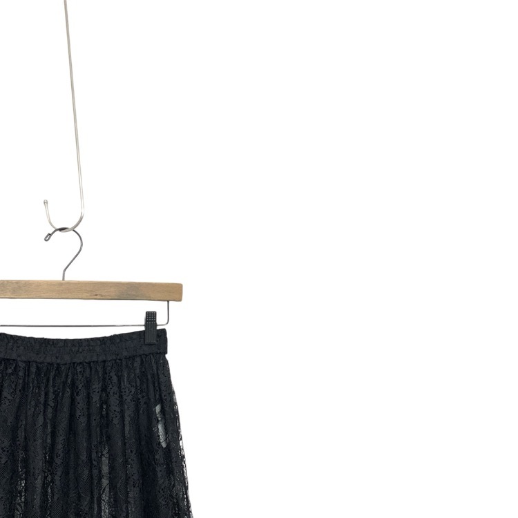 未使用品 24AW FUMIE=TANAKA フミエタナカ HEME LACE FRILL SK ヘムレース フリルスカート マキシ丈 ブラック 1 F24A-42