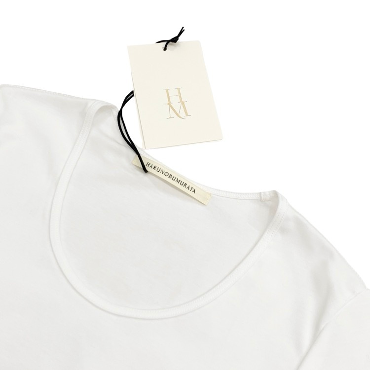 24SS HARUNOBUMURATA ハルノブムラタ JAM TIGHT FIT HM LOGO T-SHIRT ロゴTシャツ カットソー ホワイト 36 HM24S910-AGI07