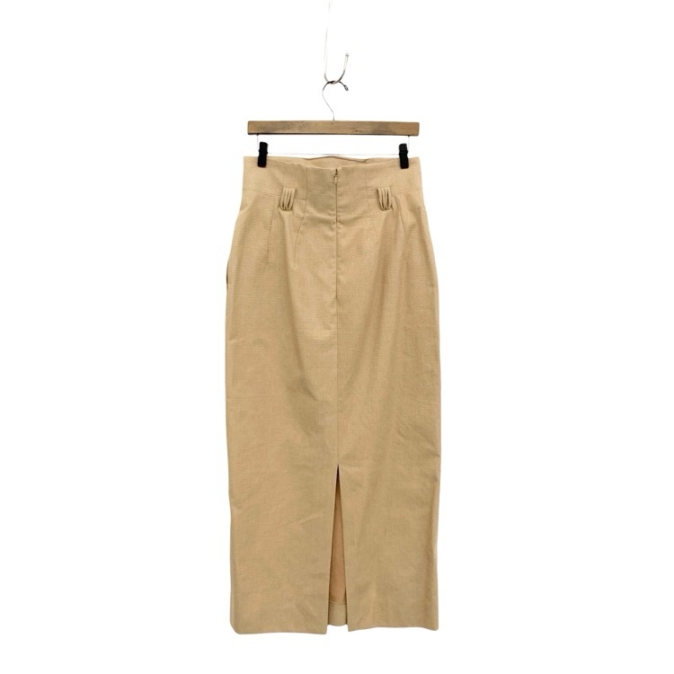 Mame Kurogouchi マメクロゴウチ Naturally Coloured Cotton Dobby High Waist Skirt 竹籠ハイウエストスカート ベージュ 3 MM23SS-SK024