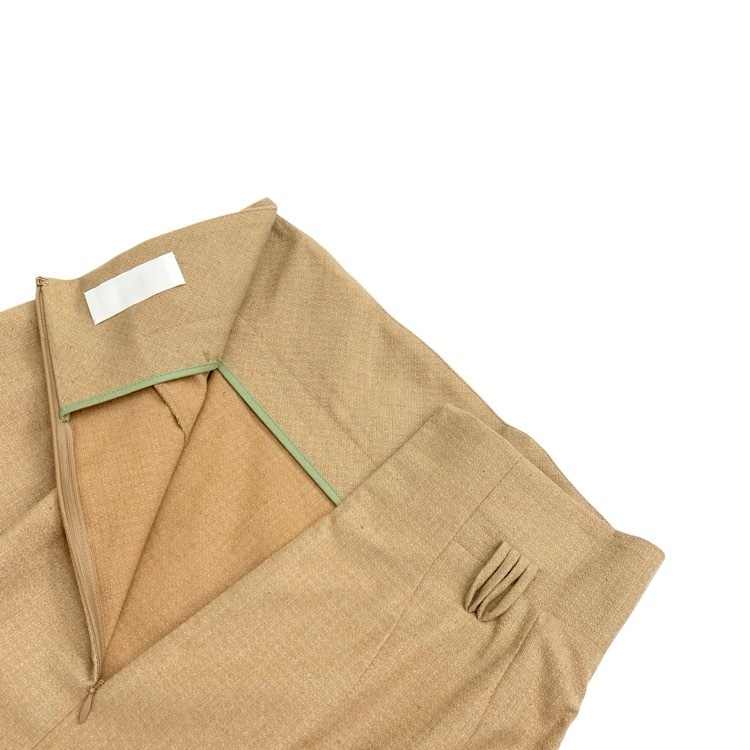 Mame Kurogouchi マメクロゴウチ Naturally Coloured Cotton Dobby High Waist Skirt 竹籠ハイウエストスカート ベージュ 3 MM23SS-SK024