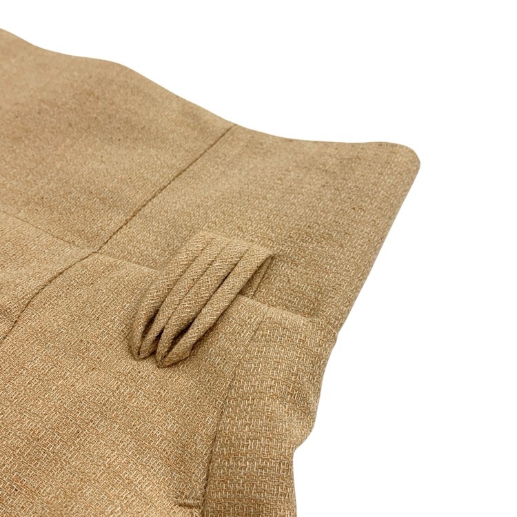 Mame Kurogouchi マメクロゴウチ Naturally Coloured Cotton Dobby High Waist Skirt 竹籠ハイウエストスカート ベージュ 3 MM23SS-SK024