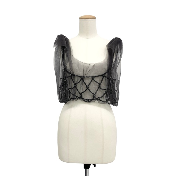 Chika Kisada / チュールビジュービスチェ 未使用品 Chika Kisada チカキサダ TULLE TOP チュールビジュー