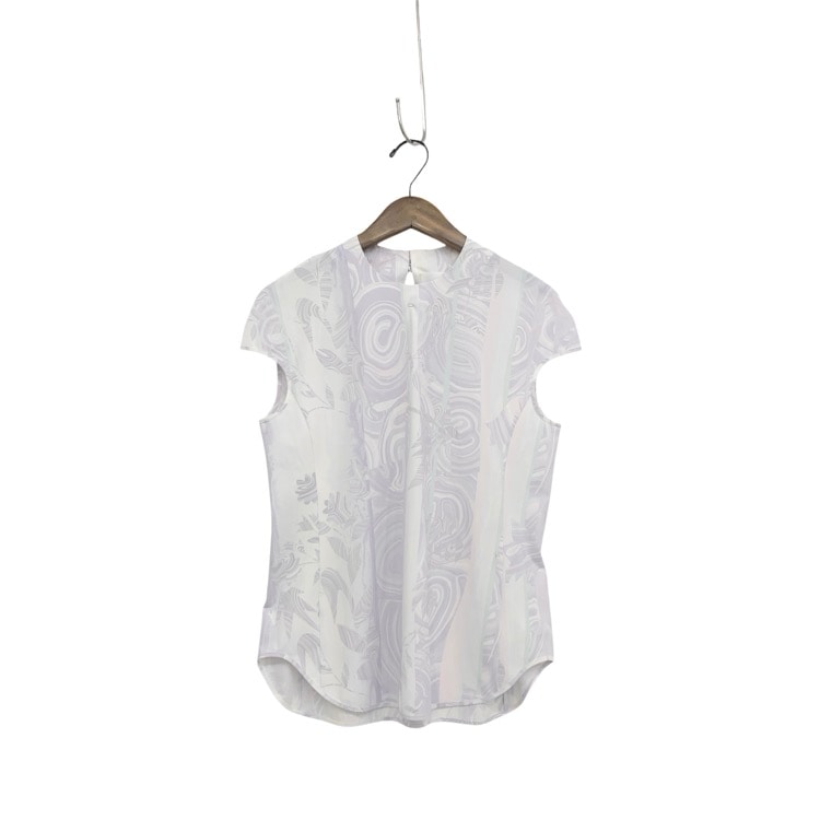 未使用品 2026SS Mame Kurogouchi マメクロゴウチ Marble Print Jersey Short Sleeve Top マーブルプリント パープル 3 MM26SS-JS059