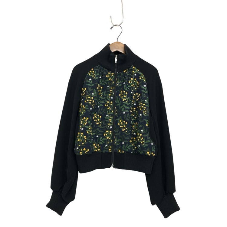 LOKITHO ロキト EMBROIDERY COMBI BLOUSON エンブロイダリーコンビブルゾン 刺繍ジップアップジャケット ブラック×イエロー 2 LKF333-B2