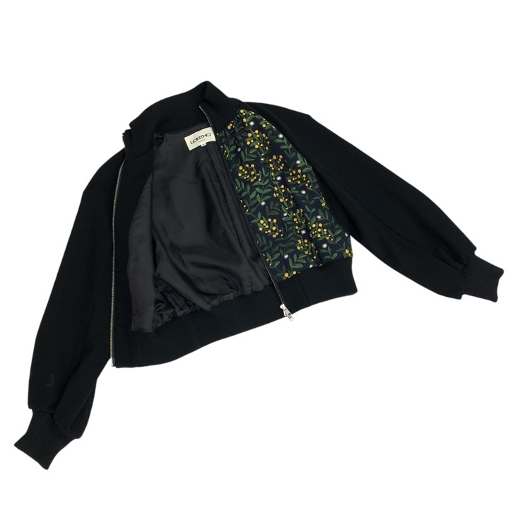 LOKITHO ロキト EMBROIDERY COMBI BLOUSON エンブロイダリーコンビブルゾン 刺繍ジップアップジャケット ブラック×イエロー 2 LKF333-B2