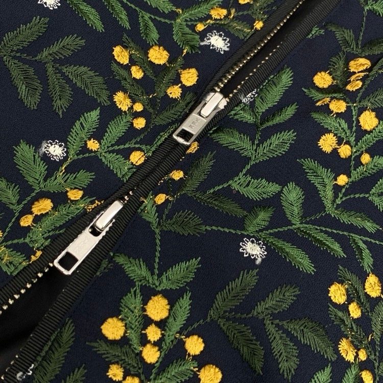 LOKITHO ロキト EMBROIDERY COMBI BLOUSON エンブロイダリーコンビブルゾン 刺繍ジップアップジャケット ブラック×イエロー 2 LKF333-B2