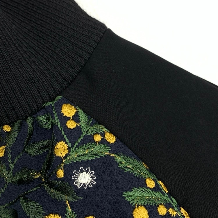 LOKITHO ロキト EMBROIDERY COMBI BLOUSON エンブロイダリーコンビブルゾン 刺繍ジップアップジャケット ブラック×イエロー 2 LKF333-B2