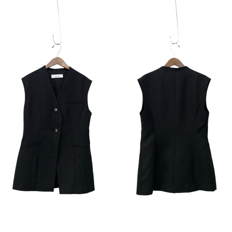 未使用 25SS AKIRANAKA アキラナカ THE TOKYO別注 V Neck Gilet/Straight Flare Pants ジレベストパンツ セットアップ ES2550-BK/ES2551-BK