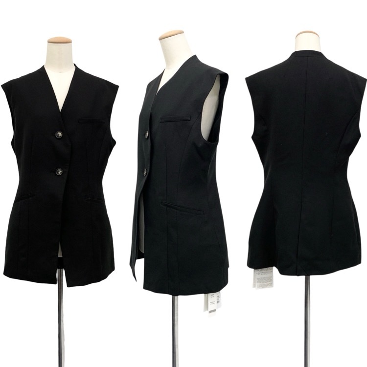 未使用 25SS AKIRANAKA アキラナカ THE TOKYO別注 V Neck Gilet/Straight Flare Pants ジレベストパンツ セットアップ ES2550-BK/ES2551-BK