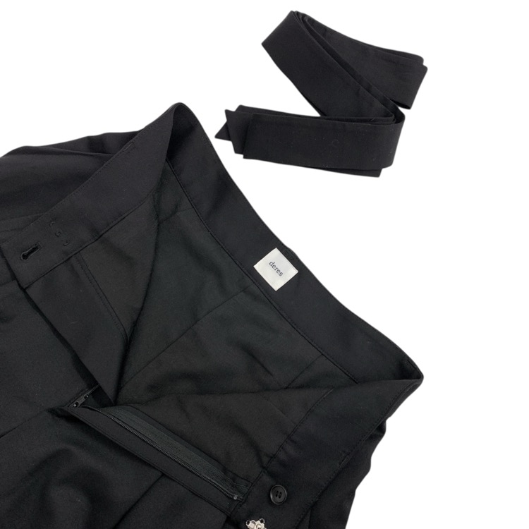 deres デレス Sophia ドレープパンツ ブラック 2 DER23AW-PT-001