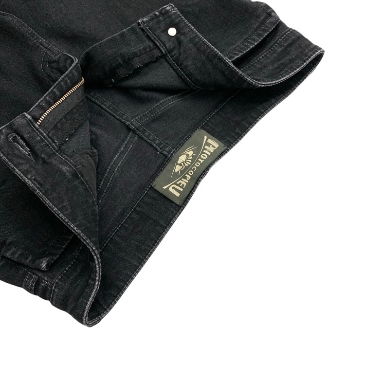 PHOTOCOPIEU フォトコピュー DANTE クロップトデニムパンツ メタルパーツ付 ブラック 38 241DNT