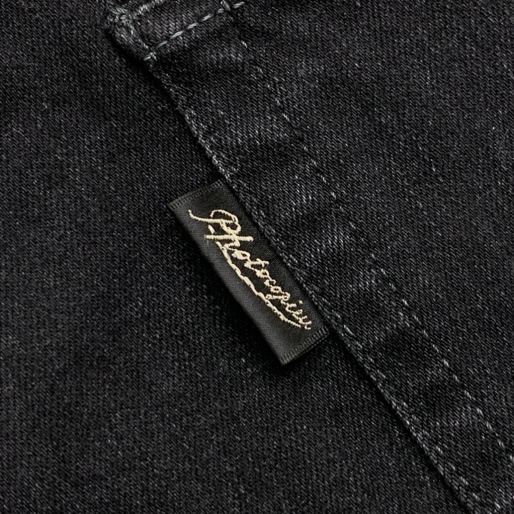 PHOTOCOPIEU フォトコピュー DANTE クロップトデニムパンツ メタルパーツ付 ブラック 38 241DNT