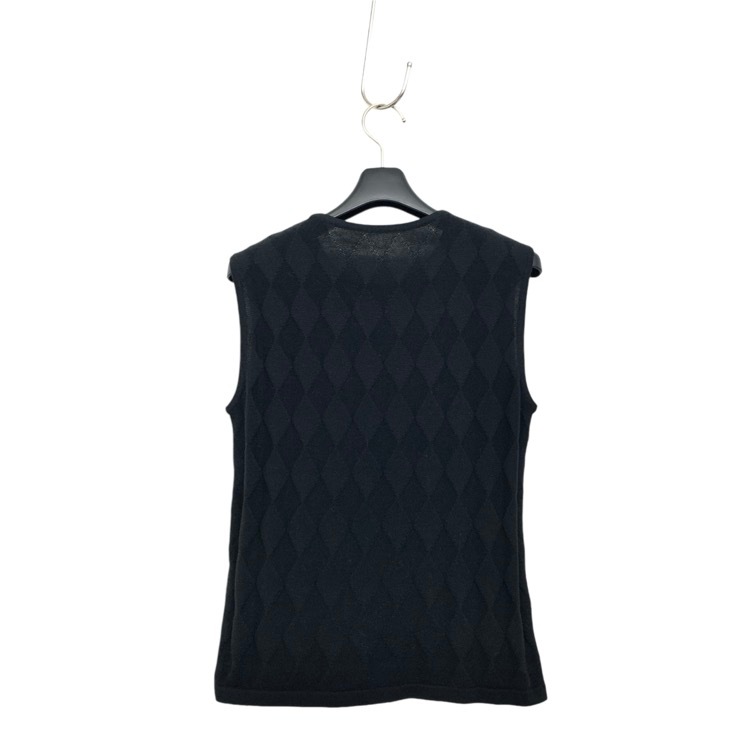 FOXEY フォクシー ダイヤモンドシェイプ ニットトップス ダイヤチェック ニット ブラック 40 39548-KSTFZ