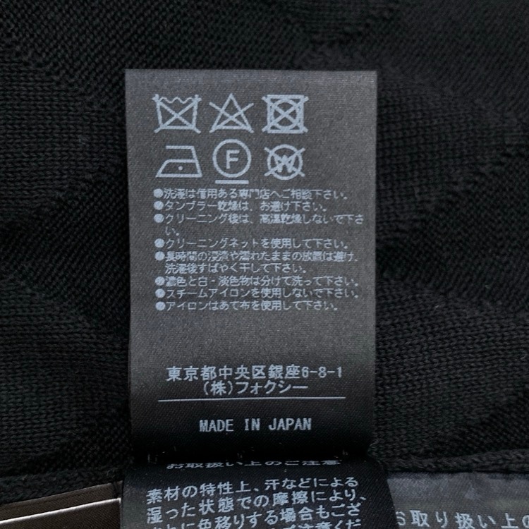 FOXEY フォクシー ダイヤモンドシェイプ ニットトップス ダイヤチェック ニット ブラック 40 39548-KSTFZ